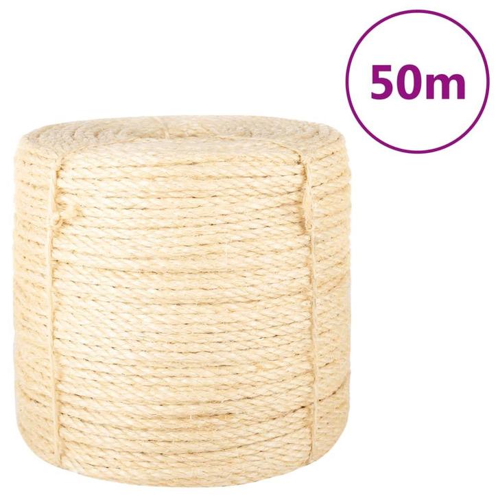 vidaXL Touw 6 mm 50 m 100% sisal, Doe-het-zelf en Bouw, IJzerwaren en Bevestigingsmiddelen, Nieuw, Verzenden