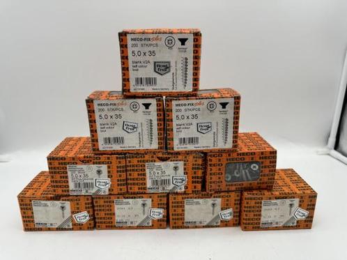 Veiling - Heco schroeven 2000 stuks 5,0x35mm (PZD) RVS, Doe-het-zelf en Bouw, IJzerwaren en Bevestigingsmiddelen