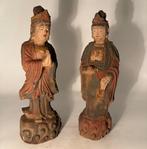 Deux statues de Guanyin - Bois - Chine - Milieu du 20e, Antiek en Kunst