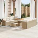 vidaXL 11-delige Tuin Sofa Set met Kussens in Beige van Poly, Verzenden, Nieuw