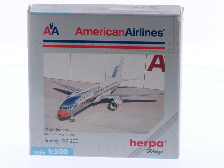 Schaal 1:500 Herpa 503846 Boeing 757-200 Lightning Bolt..., Hobby en Vrije tijd, Modelbouw | Vliegtuigen en Helikopters, Zo goed als nieuw