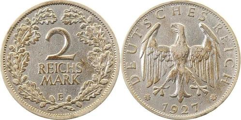 2 Reichsmark Weimarer Republik 1927e, Postzegels en Munten, Munten | Europa | Niet-Euromunten, België, Verzenden