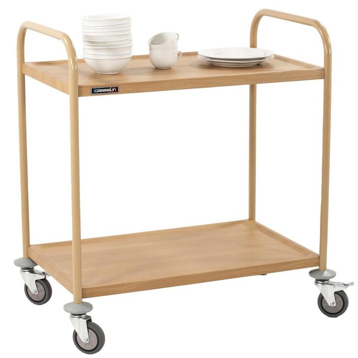 Serveerwagen | RVS (Houtlook) | 2 Niveaus (823x503) |, Zakelijke goederen, Horeca | Keukenapparatuur, Nieuw in verpakking, Verzenden