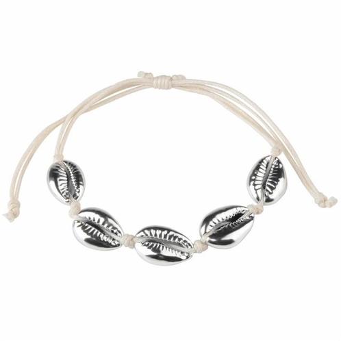 Fako Bijoux® - Armband - Schelpjes - Zilver - Wit, Handtassen en Accessoires, Armbanden, Verzenden