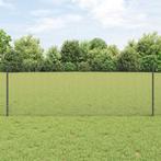 vidaXL Hek met Palen Grijs 0.8 x 25 m Staal, Tuin en Terras, Verzenden, Nieuw