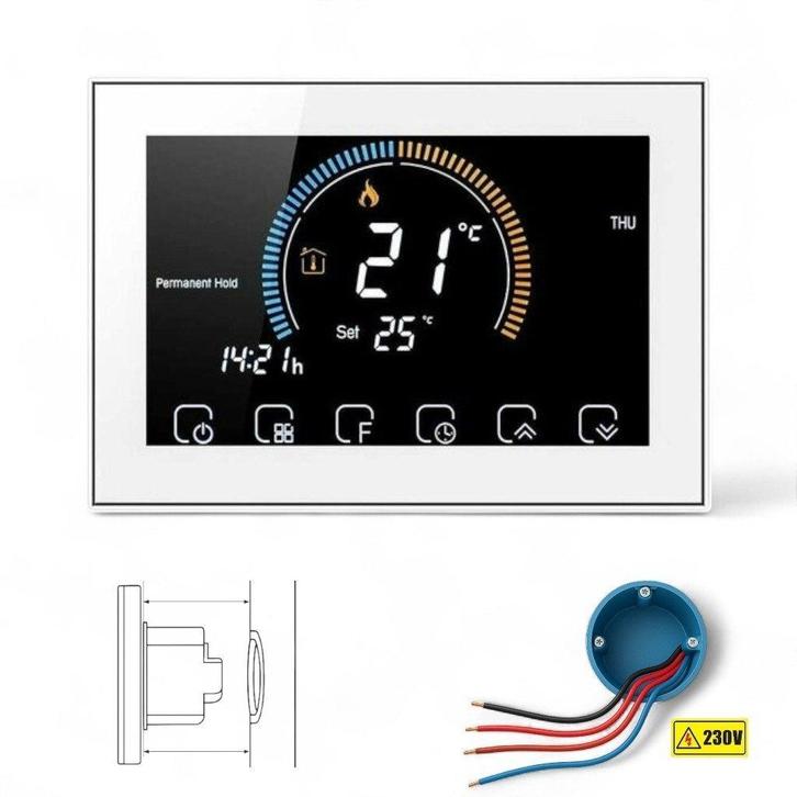 Wifi Inbouw Thermostaat met Touchscreen voor Electrische ver, Bricolage & Construction, Thermostats, Envoi