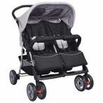 vidaXL Tweelingwagen staal grijs en zwart, Verzenden, Nieuw