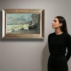 Lodovico Cavaleri (1867-1942) - Mareggiata con barche, Antiek en Kunst