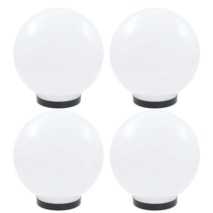 vidaXL LED-bollampen 4 st rond 25 cm PMMA, Tuin en Terras, Buitenverlichting, Nieuw, Verzenden