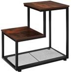 Bijzettafel Halifax 60,5x35,5x60,5cm - Industrieel hout donk, Maison & Meubles, Tables | Tables d'appoint, Verzenden