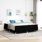 vidaXL Boxspring bed Zwart en Wit en Zwart 180 x 200 cm Stof, Huis en Inrichting, Slaapkamer | Bedden, Verzenden, Nieuw