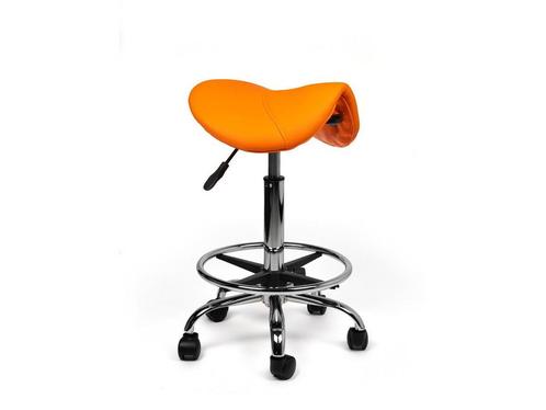 Zadelkruk Oranje - Standaard Zithoogte met Voetsteun, Huis en Inrichting, Krukjes, Nieuw, In hoogte verstelbaar