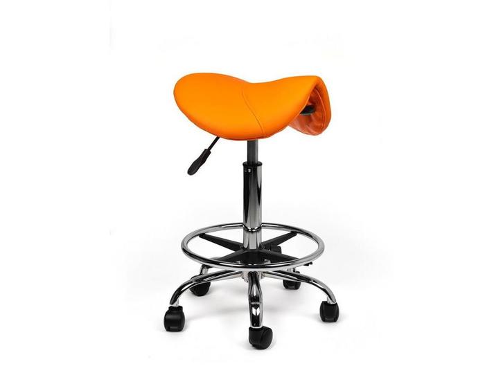 Zadelkruk Oranje - Standaard Zithoogte met Voetsteun, Huis en Inrichting, Krukjes, Nieuw, In hoogte verstelbaar