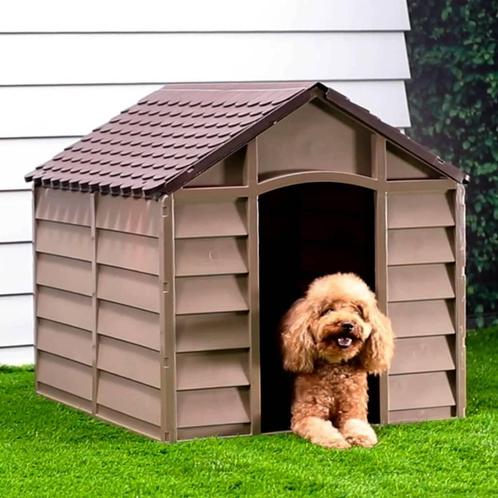 vidaXL Hondenhok 86x84x82 cm polypropeen bruin, Dieren en Toebehoren, Hondenhokken, Nieuw, Verzenden