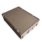 80x60x23 Kunststof bak met deksel grijs PP vlakke, Ophalen of Verzenden