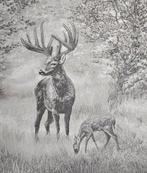 ARAZZO exclusief Jacquard van Alpaca - 185x140cm - Hert in