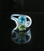 aquamarijn Verstelbare ring met aquamarijn en peridot van