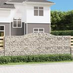 vidaXL Schanskorven 2 st gewelfd 400x30x140/160 cm ijzer, Tuin en Terras, Verzenden, Nieuw