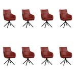 Set van 8 Leren draaibare eetkamerstoelen Fancy - Granada, Nieuw, Leer, Ophalen of Verzenden, 90 cm of meer