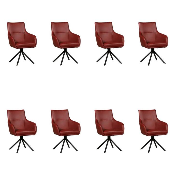 Set van 8 Leren draaibare eetkamerstoelen Fancy - Granada, Maison & Meubles, Tabourets de bar, Enlèvement ou Envoi