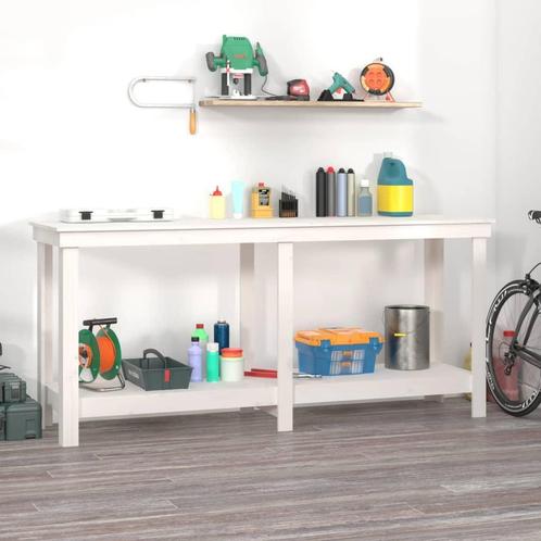 vidaXL Werkbank 180x50x80 cm massief grenenhout wit, Doe-het-zelf en Bouw, Werkbanken, Nieuw, Verzenden