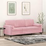 vidaXL Driezitsbank met sierkussens 180 cm fluweel roze, Huis en Inrichting, Zetels | Zetels, Verzenden, Nieuw