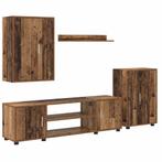 vidaXL Tv-meubelset Wandgemonteerd 4 pcs Oud Hout Bewerkt, Huis en Inrichting, Verzenden, Nieuw