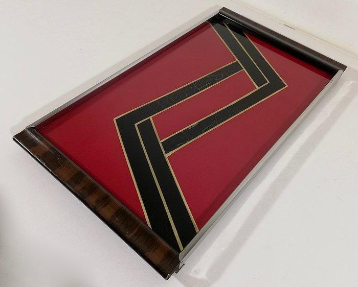 Dienblad - Vintage ontwerp 1950 - Gepolijst staal -, Antiek en Kunst, Kunst | Designobjecten