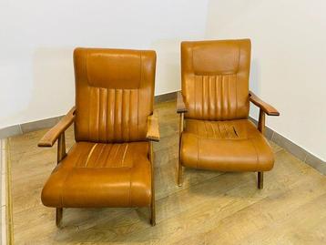 Fauteuil - autruche - Paire de fauteuils vintage, années
