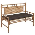 vidaXL Tuinbank met kussen 120 cm bamboe, Verzenden, Nieuw