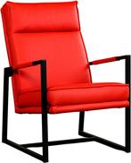 Felrode leren industriële design stoel - Toledo Leer Ferrari, Huis en Inrichting, Nieuw, Leer, Ophalen of Verzenden, 75 tot 100 cm