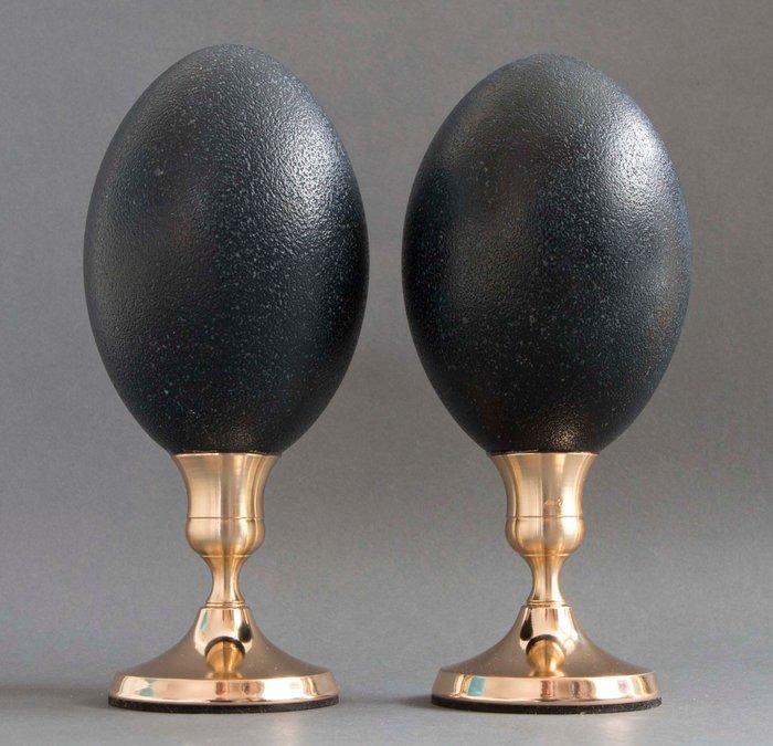Kandelaber (2) - Ei en metaal. - Emu-eieren., Antiek en Kunst, Curiosa en Brocante