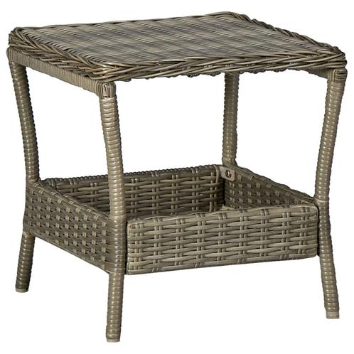 vidaXL Tuintafel 45x45x46,5 cm poly rattan bruin, Jardin & Terrasse, Tables de jardin, Envoi