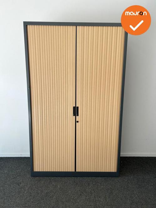 Roldeurkast - Basic - 195x120x45cm - Zwart met beuken roldeu, Zakelijke goederen, Kantoor en Winkelinrichting | Kantoormeubilair en Inrichting