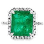 Ring Platina - 4.79ct. tw. Smaragd - Diamant, Handtassen en Accessoires, Ringen, Nieuw