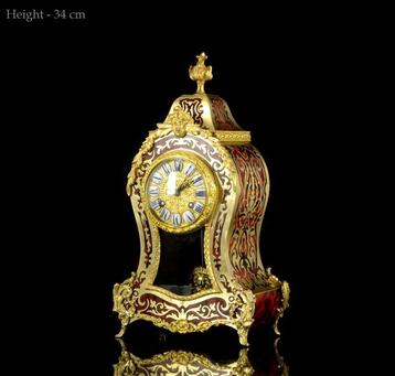 Pendule Boulle Style Rococo Bois, Laiton, Verre, Écaille de, Antiek en Kunst