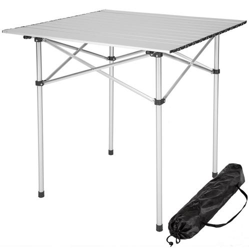 Aluminium campingtafel 70 x 70 x 70 cm opvouwbaar - grijs, Caravanes & Camping, Accessoires de camping, Envoi