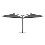 vidaXL Parasol dubbel met stalen paal 250x250 cm antraciet, Tuin en Terras, Verzenden, Nieuw