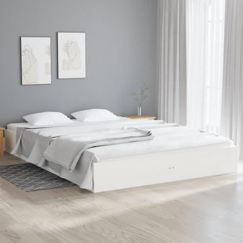 vidaXL Bedframe massief hout wit 180x200 cm, Huis en Inrichting, Slaapkamer | Bedden, Nieuw, Verzenden