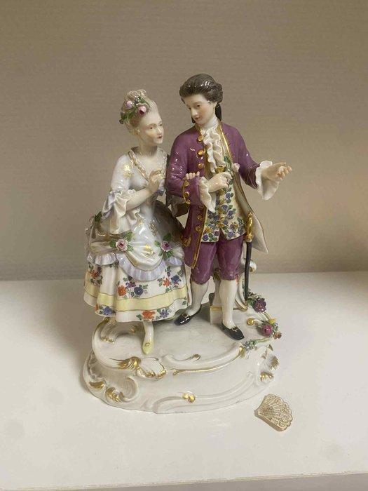 Meissen - Figure - 19cm Galantes Rokoko-Paar um 1890 -, Antiek en Kunst, Antiek | Glaswerk en Kristal