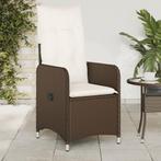 vidaXL Chaise inclinable de jardin avec coussins marron, Verzenden