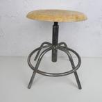 Kruk - Staal, Hout - draaiende werkplaatskruk