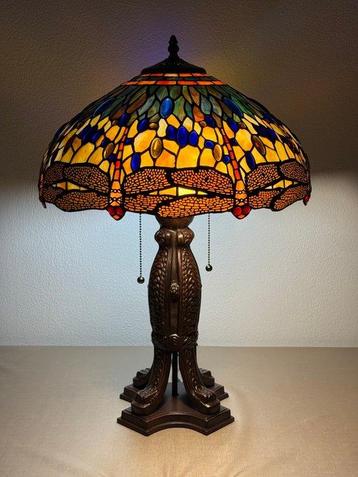 XXL Tiffany stijl tafellamp DRAGONFLY MAJESTY - ART NOUVEAU beschikbaar voor biedingen