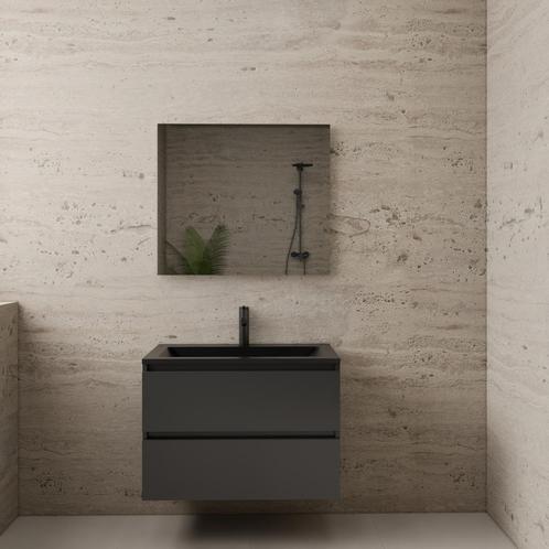 ACTIE BWS Badmeubel | Paris | Antraciet 80 cm | Mat Zwart, Doe-het-zelf en Bouw, Sanitair, Bad, Nieuw, Ophalen of Verzenden