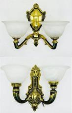 Wandlamp (2) - Hoorn des overvloeds - Verguld brons