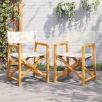 vidaXL Regisseursstoelen 2 st inklapbaar stof crèmewit, Verzenden, Nieuw