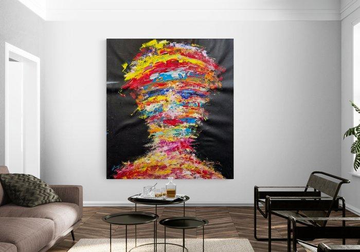 Jovan Srijemac - Face vs 5G force - XXL, Antiek en Kunst, Kunst | Schilderijen | Modern