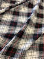 Hoge kwaliteit wit rood zwart tartan wolmix stof zonder