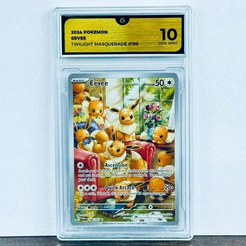 Pokémon Graded card - Eevee 188 - Pokémon - GG 10, Hobby en Vrije tijd, Verzamelkaartspellen | Pokémon