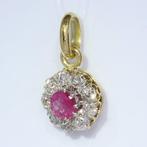 Hanger - 18 karaat Geel goud - 0.30ct. tw. Robijn - Diamant